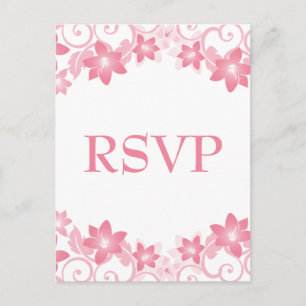 Carte postale RSVP rose simple