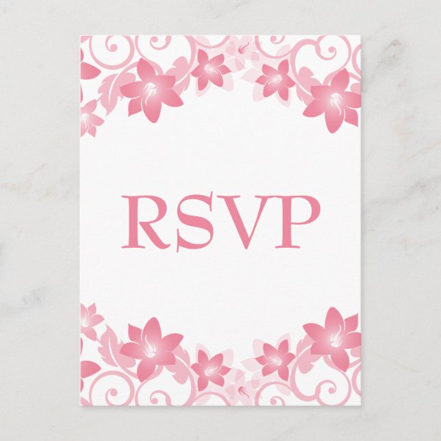 Carte postale RSVP rose simple (Devant)