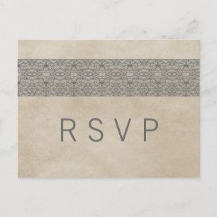 Carte Postale RSVP RSVP en dentelle rustique gris