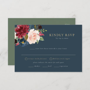 Carte postale RSVP Rustique Bourgogne Floral Meice