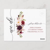 Carte postale RSVP Rustique Bourgogne Marsala Wedd