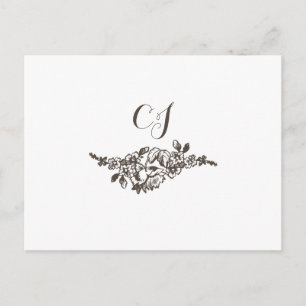 Carte Postale Rsvp Rustique Flourish Vintage Weddi