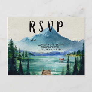 Carte postale RSVP Rustique Lakeside Wedding
