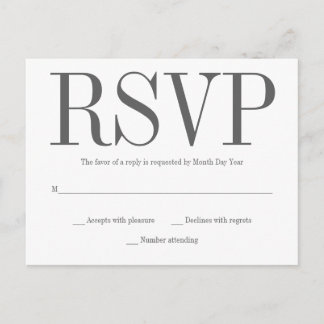 Carte postale RSVP simple
