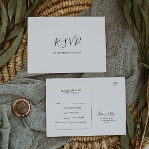 Carte postale RSVP simple demande de chanson éléga