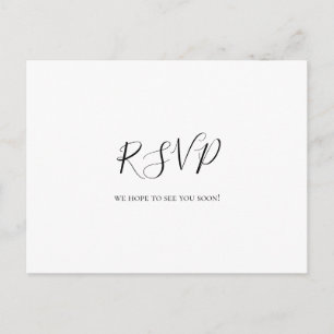 Carte postale RSVP simple et élégante pour mariage