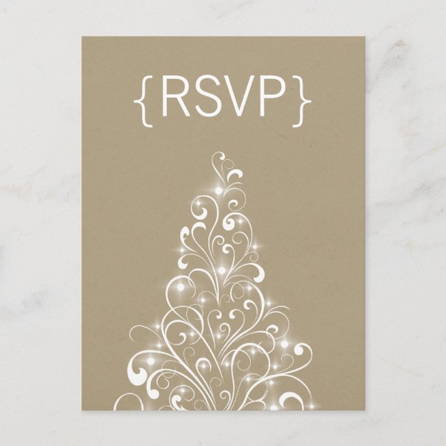 Carte postale RSVP Sparkly Holiday Tree, Latte (Devant)