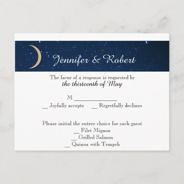 Carte postale RSVP Starry Night Wedding (Devant)