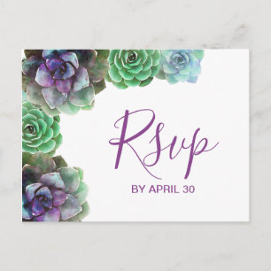 Carte Postale RSVP Succulente Aquarelle