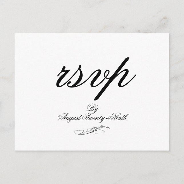 Carte postale RSVP Toile & Calligraphy Wedding (Devant)