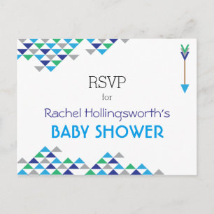 Carte postale RSVP Tribal & Arrow Baby Boy Shoy