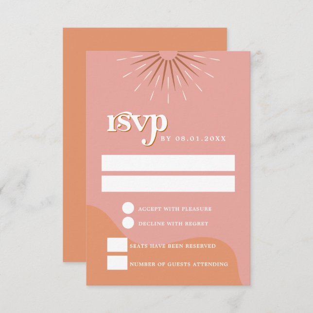 Carte postale RSVP TRIXIE Retro Pink et Orange 70' (Devant / Derrière)