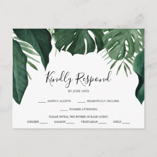 Carte postale RSVP Tropical Monstera Wedding
