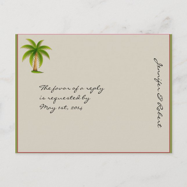 Carte postale RSVP Tropical Palm Tree (Devant)