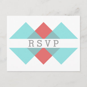 Carte postale RSVP turquoise Red Geometry Trier