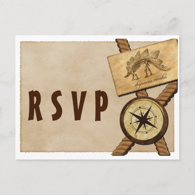 Carte postale RSVP vintage Adventure Wedding (Devant)