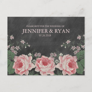 Carte postale RSVP vintage pour Rose de tableau no