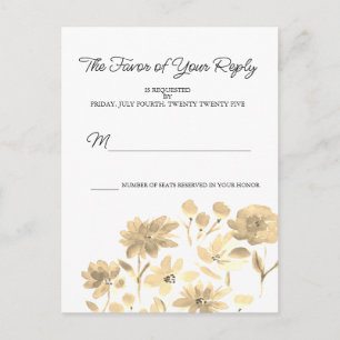 Carte postale RSVP vintage Watercolor Floral Desig