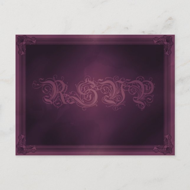 Carte postale RSVP violet de style poster vintage (Devant)
