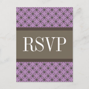 Carte postale RSVP Violet Fancy Lattice