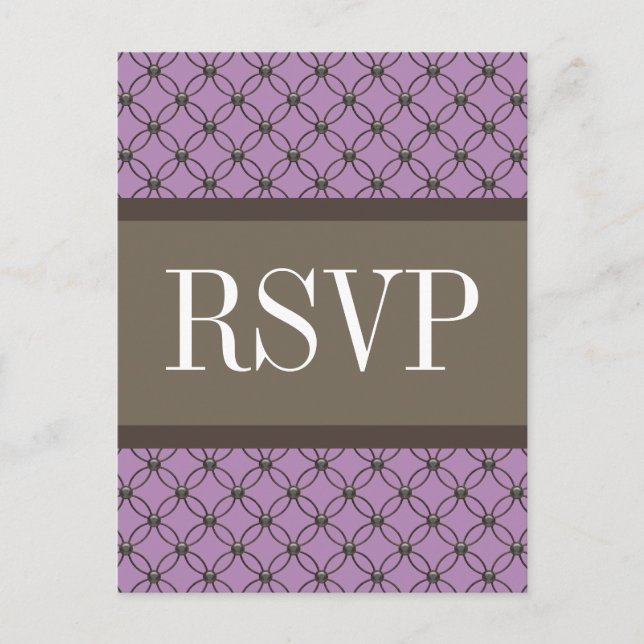 Carte postale RSVP Violet Fancy Lattice (Devant)