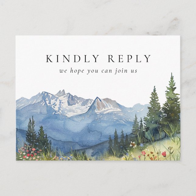 Carte postale RSVP Watercolor Mountain (Devant)