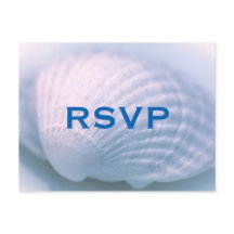 Carte postale RSVP White Seashell Wedding