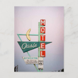 Carte Postale Rt 66 Tulsa Vintage Motel Sign