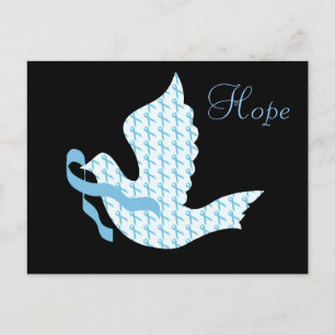 Carte Postale Ruban bleu clair Dove of Hope - Cancer de la prost