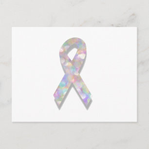 Carte Postale ruban de cancer du poumon perlé