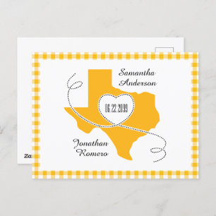 Carte Postale Ruban de curling du Texas jaune Enregistrer la dat