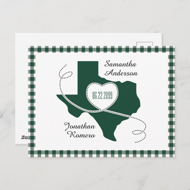 Carte Postale Ruban de curling Texas vert foncé Enregistrer la d (Devant / Derrière)