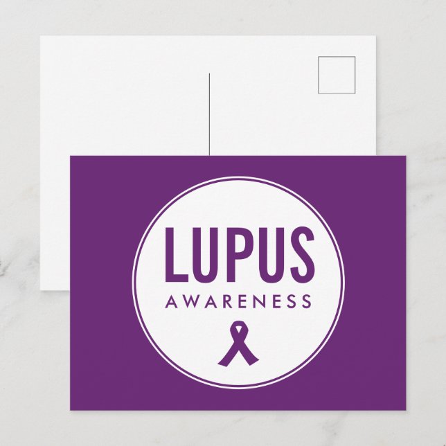 Carte Postale Ruban de sensibilisation Lupus pourpre (Devant / Derrière)
