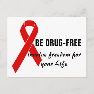 Carte Postale Ruban de sensibilisation rouge + votre message
