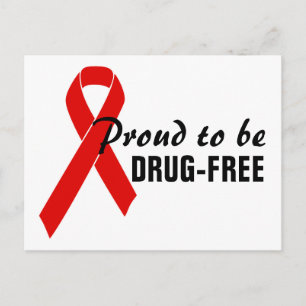 Carte Postale Ruban de sensibilisation rouge + votre message