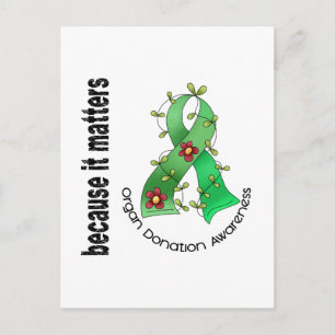 Carte Postale Ruban Fleur de don d'organes