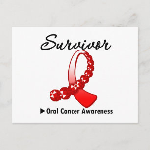 Carte Postale Ruban Gemstone, survivant du cancer oral