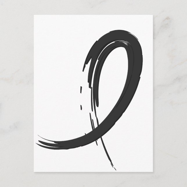 Carte Postale Ruban noir A4 du mélanome (Devant)