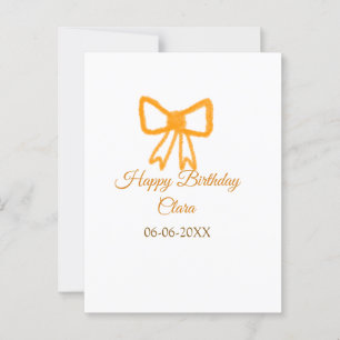 Carte Postale Ruban orange jaune aquarelle rétro joyeux annivers