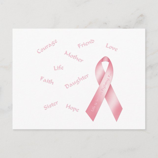 Carte Postale Ruban rose (Devant)