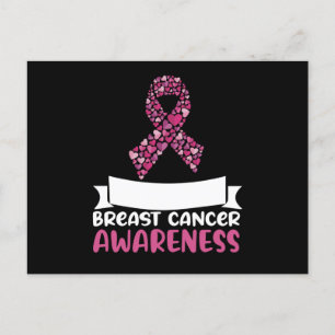Carte Postale Ruban Rose Adorable pour la Sensibilisation au Can