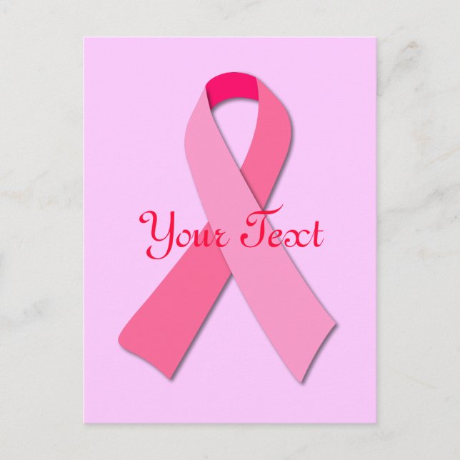 Carte postale Ruban rose de sensibilisation au can (Devant)