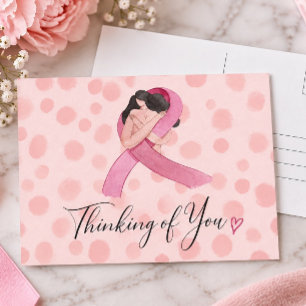 Carte Postale Ruban rose de sensibilisation au cancer du sein pe