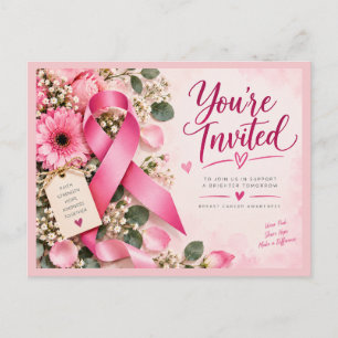 Carte Postale Ruban rose pour la sensibilisation au cancer du se