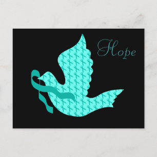 Carte Postale Ruban Turquoise de la colombe de l'espoir - Cancer