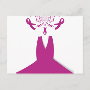 Carte Postale Rubans rose Cancer du sein Sensibilisation Art Imp