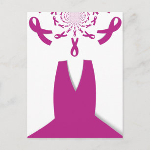 Carte Postale Rubans rose Cancer du sein Sensibilisation Art Imp