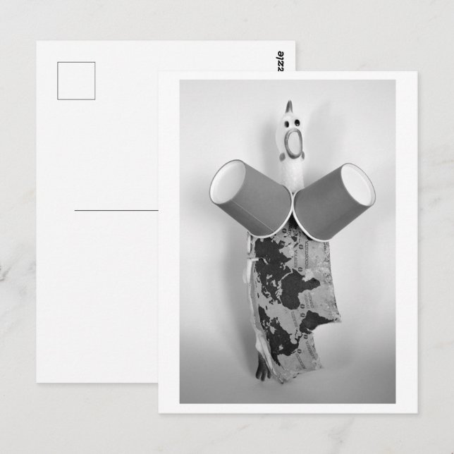 Carte Postale Rubber chicken with coffee cups - Cup C (Devant / Derrière)