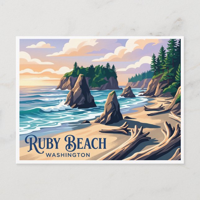 Carte Postale Ruby Beach Forks Washington (Devant)