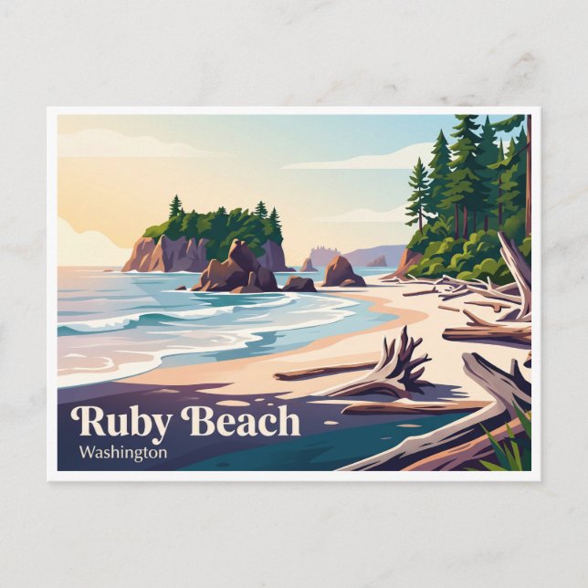 Carte Postale Ruby Beach Forks Washington (Devant)